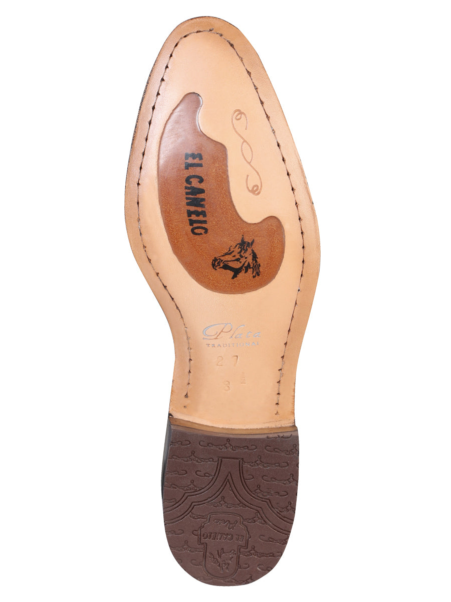Botín Vaquero de Hombre El General Charro en Piel Bovino Nobuck Color Natural 229