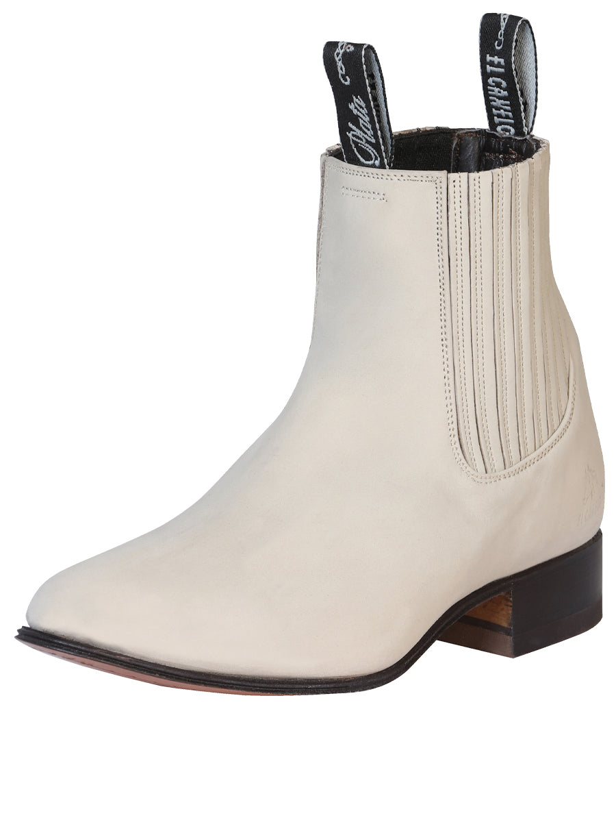 Botín Vaquero de Hombre El General Charro en Piel Bovino Nobuck Color Natural 229