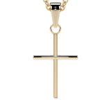 Collar De Cruz De Tubo De Oro De 10k