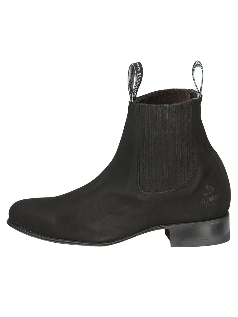 Botín Vaquero de Hombre El General Charro en Piel Bovino Nobuck Color Negro 3663