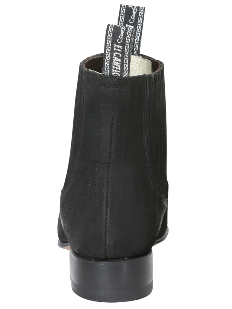 Botín Vaquero de Hombre El General Charro en Piel Bovino Nobuck Color Negro 3663