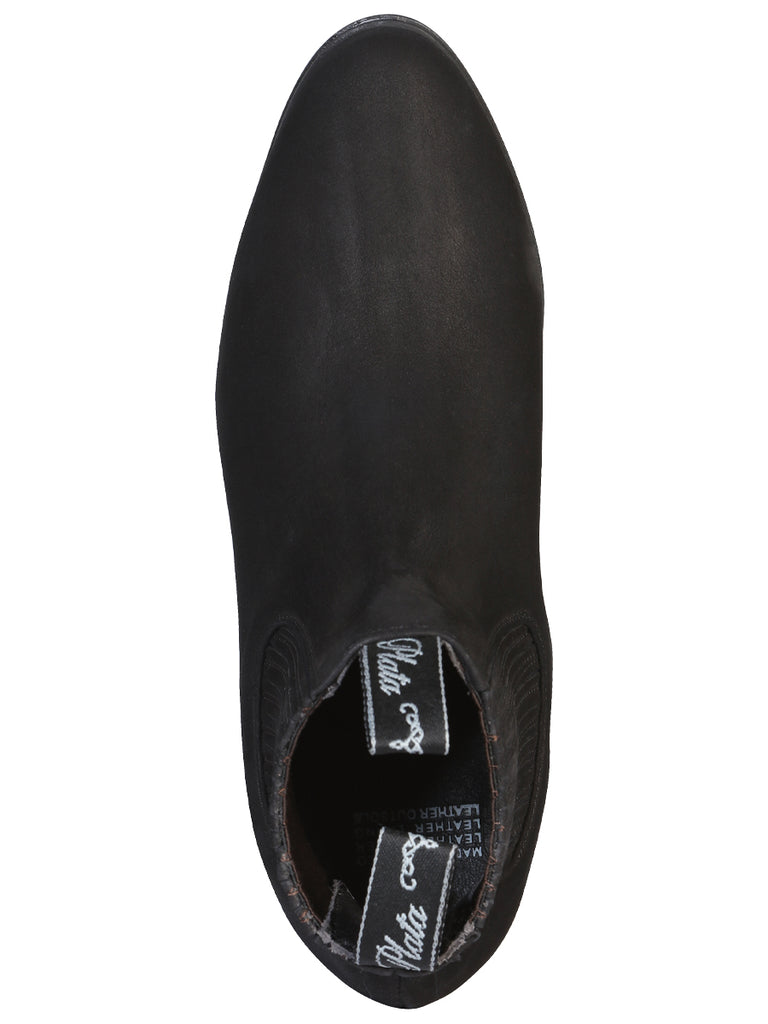 Botín Vaquero de Hombre El General Charro en Piel Bovino Nobuck Color Negro 3663