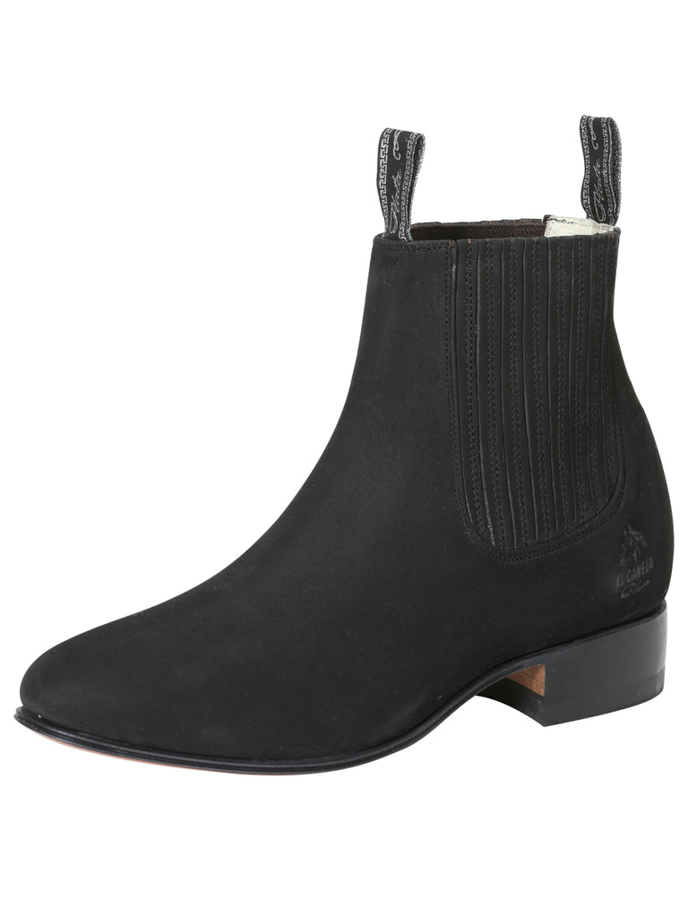 Botín Vaquero de Hombre El General Charro en Piel Bovino Nobuck Color Negro 3663