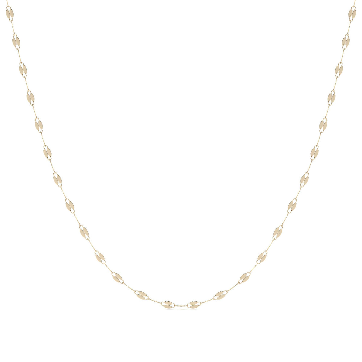 Cadena De Oro Italiano 14k, Estilo Grano De Café