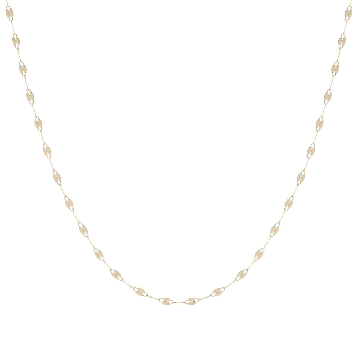 Cadena De Oro Italiano 14k, Estilo Grano De Café