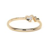 Anillo De Oro 14k Con Corazón Rodinado
