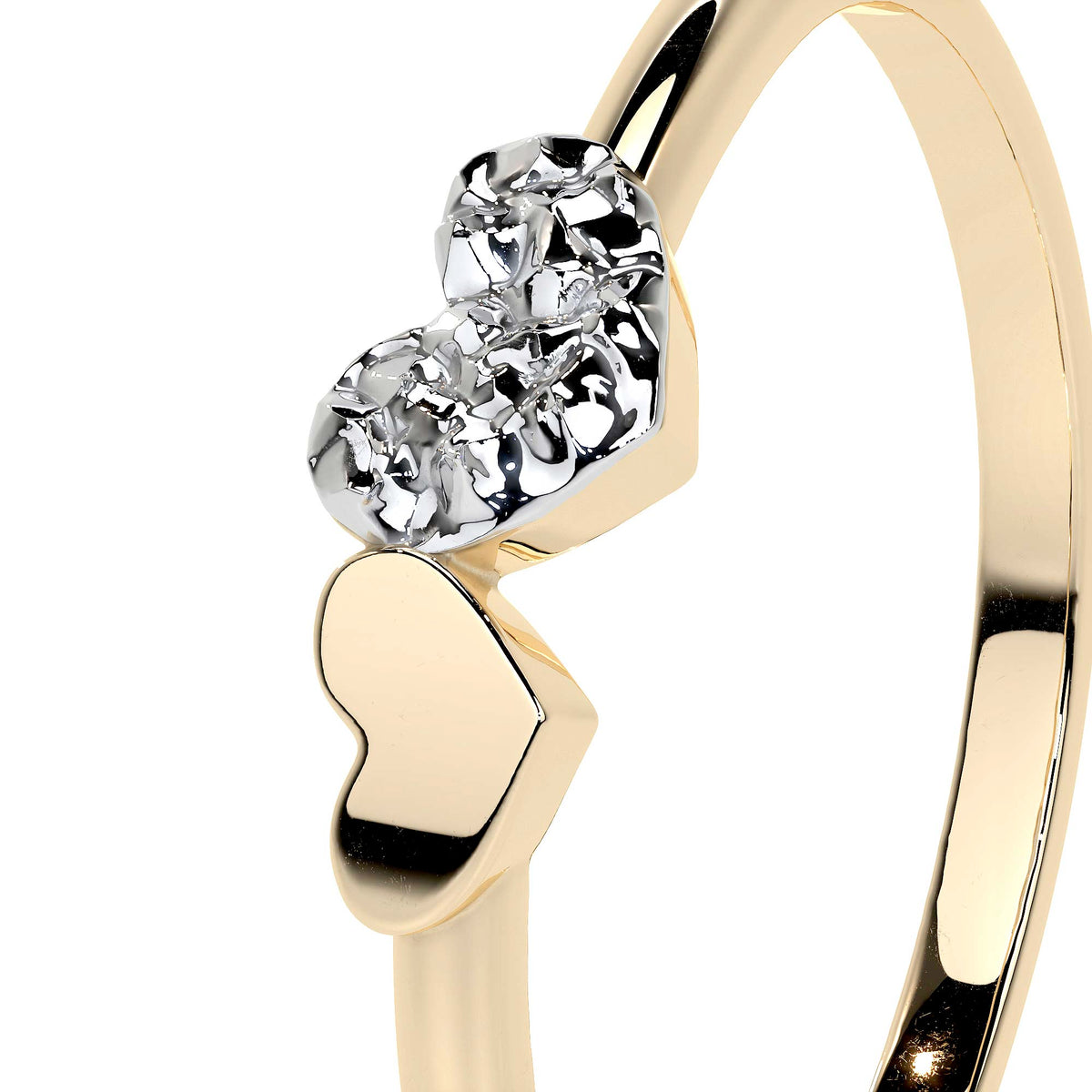 Anillo De Oro 14k Con Corazón Rodinado