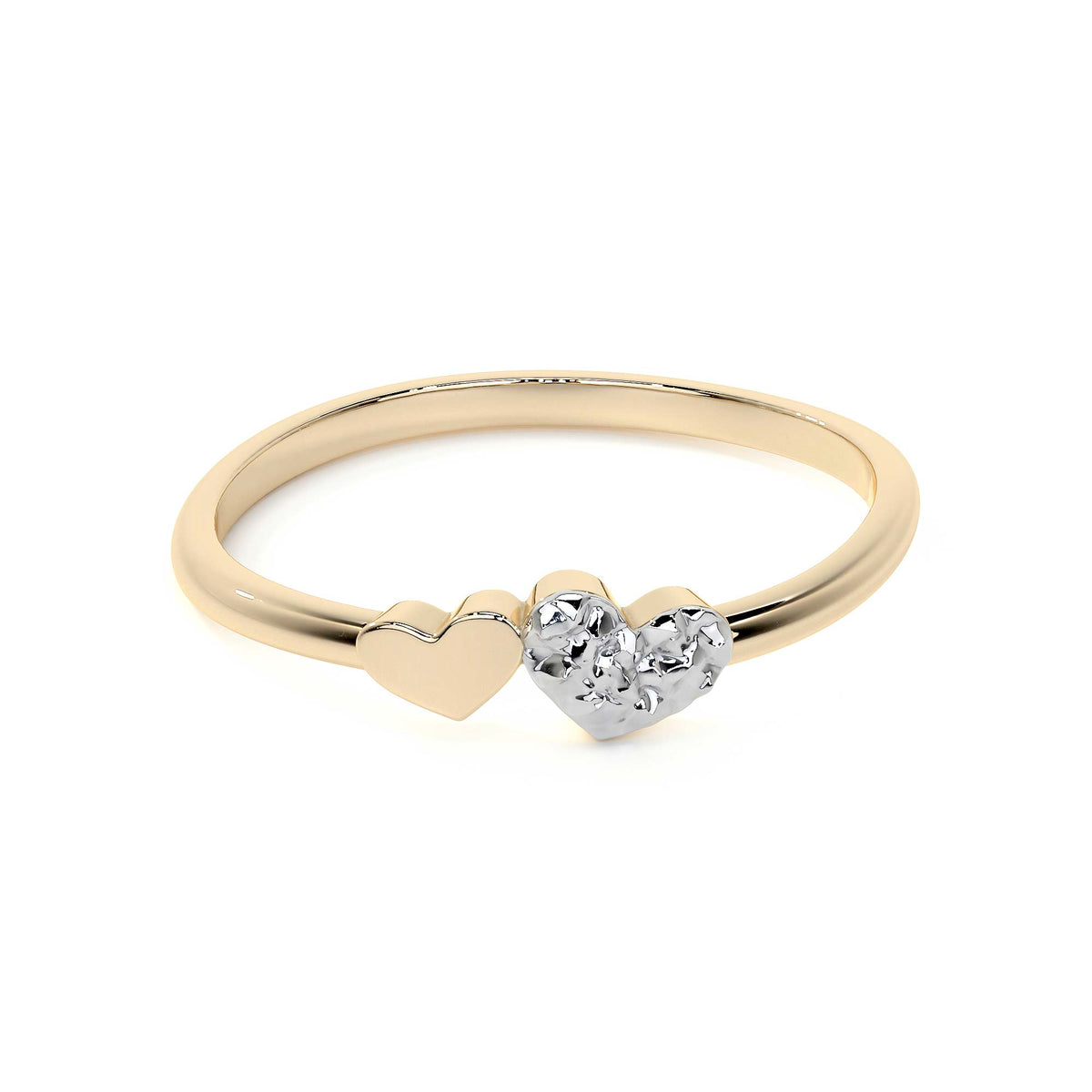 Anillo De Oro 10k Con Corazón Rodinado