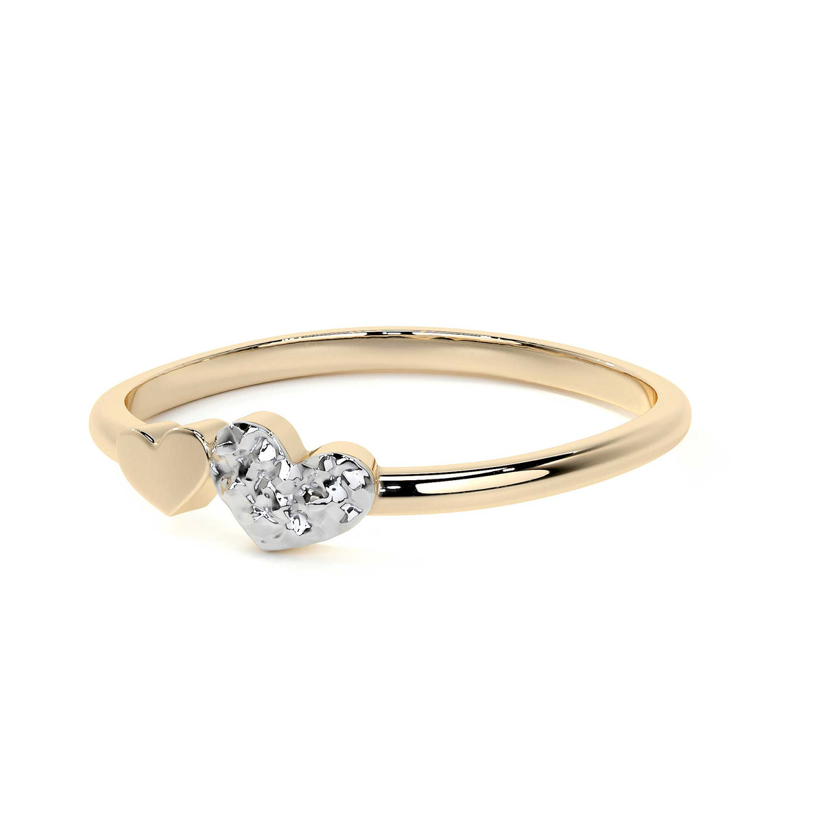 Anillo De Oro 10k Con Corazón Rodinado