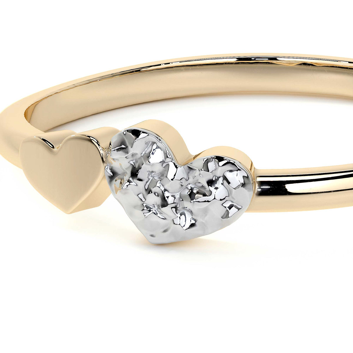 Anillo De Oro 10k Con Corazón Rodinado