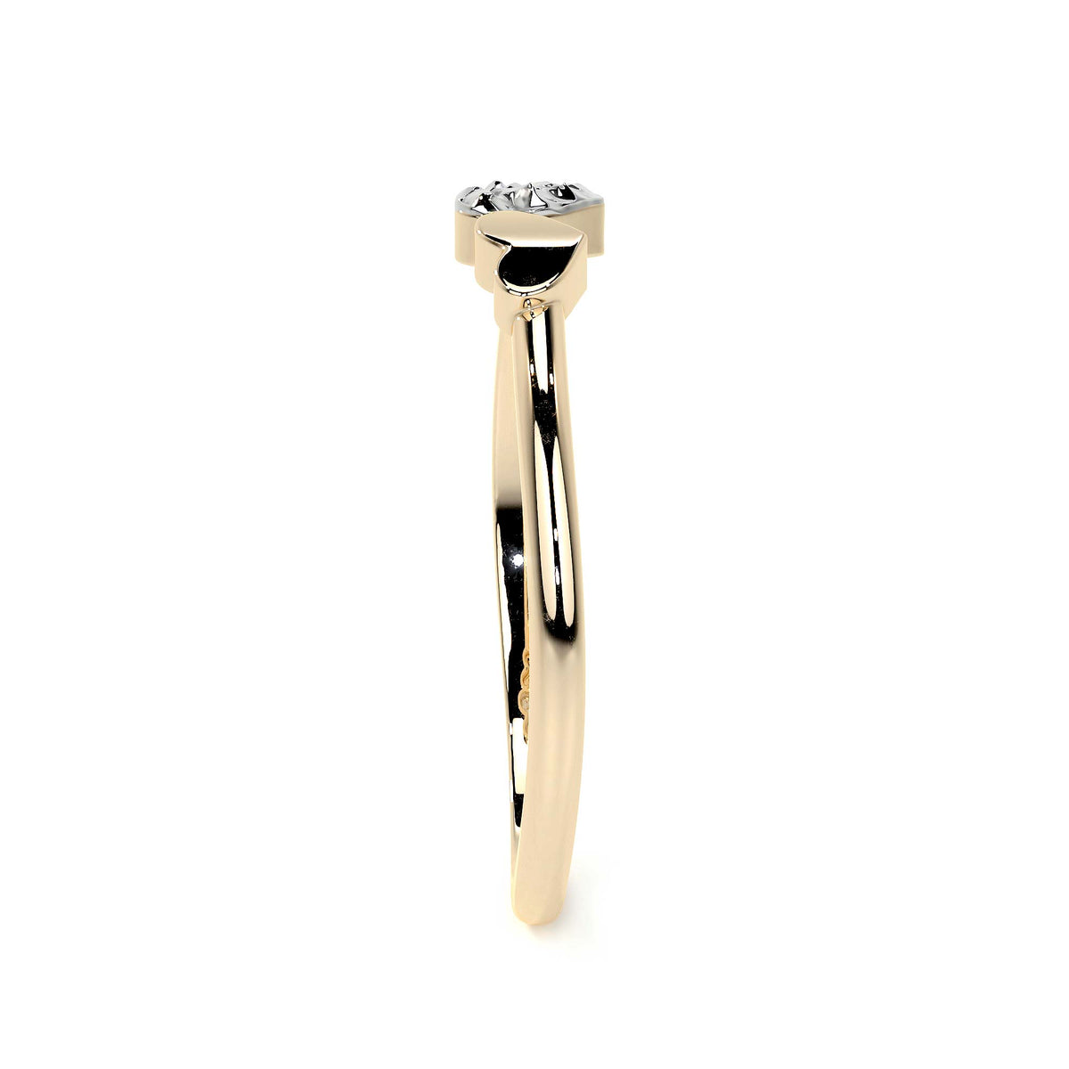 Anillo De Oro 10k Con Corazón Rodinado