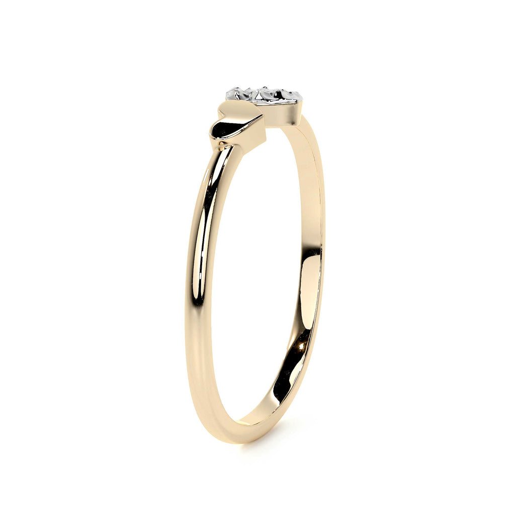 Anillo De Oro 10k Con Corazón Rodinado