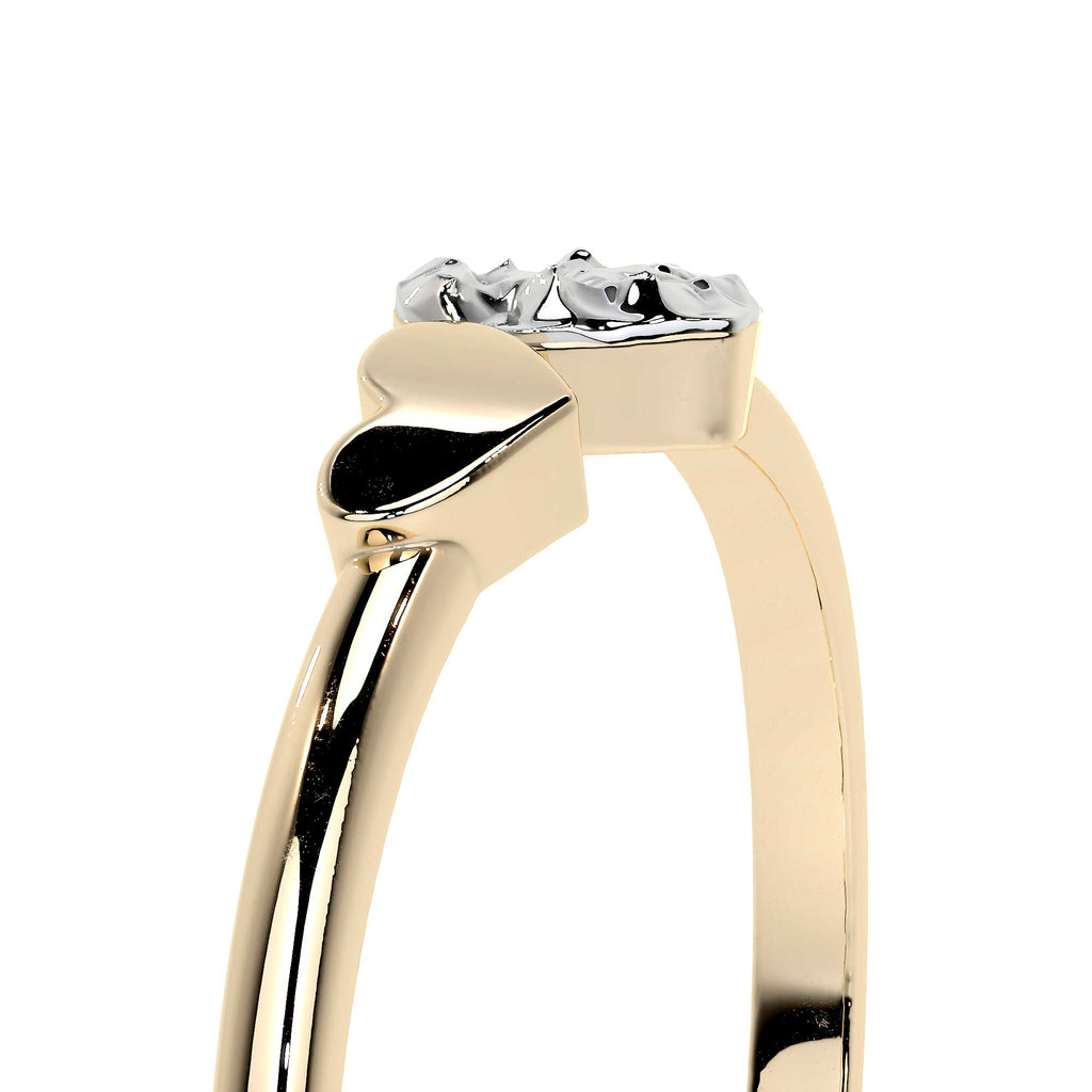 Anillo De Oro 10k Con Corazón Rodinado