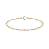 Pulsera Italiana Figaro 3x1 Hueca Calibre 2.6 mm