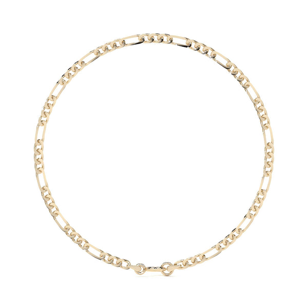 Pulsera De Oro 14k Figaro Solida De 18.5 Cm Calibre 2mm