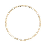 Pulsera Italiana Figaro 3x1 Hueca Calibre 2.6 mm