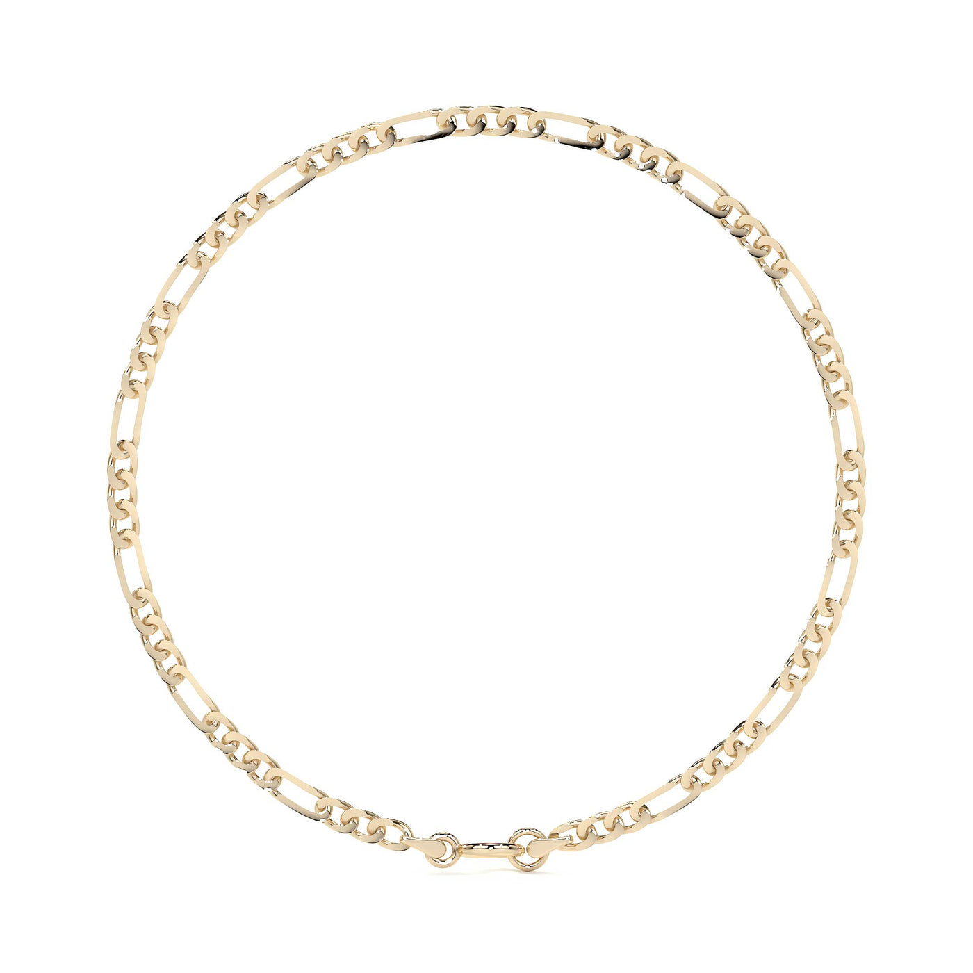 Pulsera Italiana Figaro Hueca De 10 Quilates 2.0mm