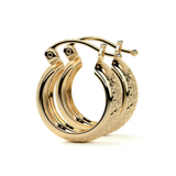Arracada Diamantada Bangle De Oro 10k Estilo Panal, 6mm