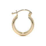 Arracada Diamantada Bangle De Oro 10k Estilo Panal, 6mm