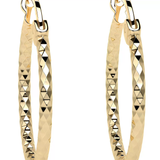Arete Arracada De Oro 14k Con Diamantado Estilo Panal