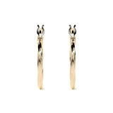 Arete Arracada De Oro De 14k Diamantada Estilo Torsal