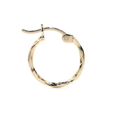 Arete Arracada De Oro De 14k Diamantada Estilo Torsal