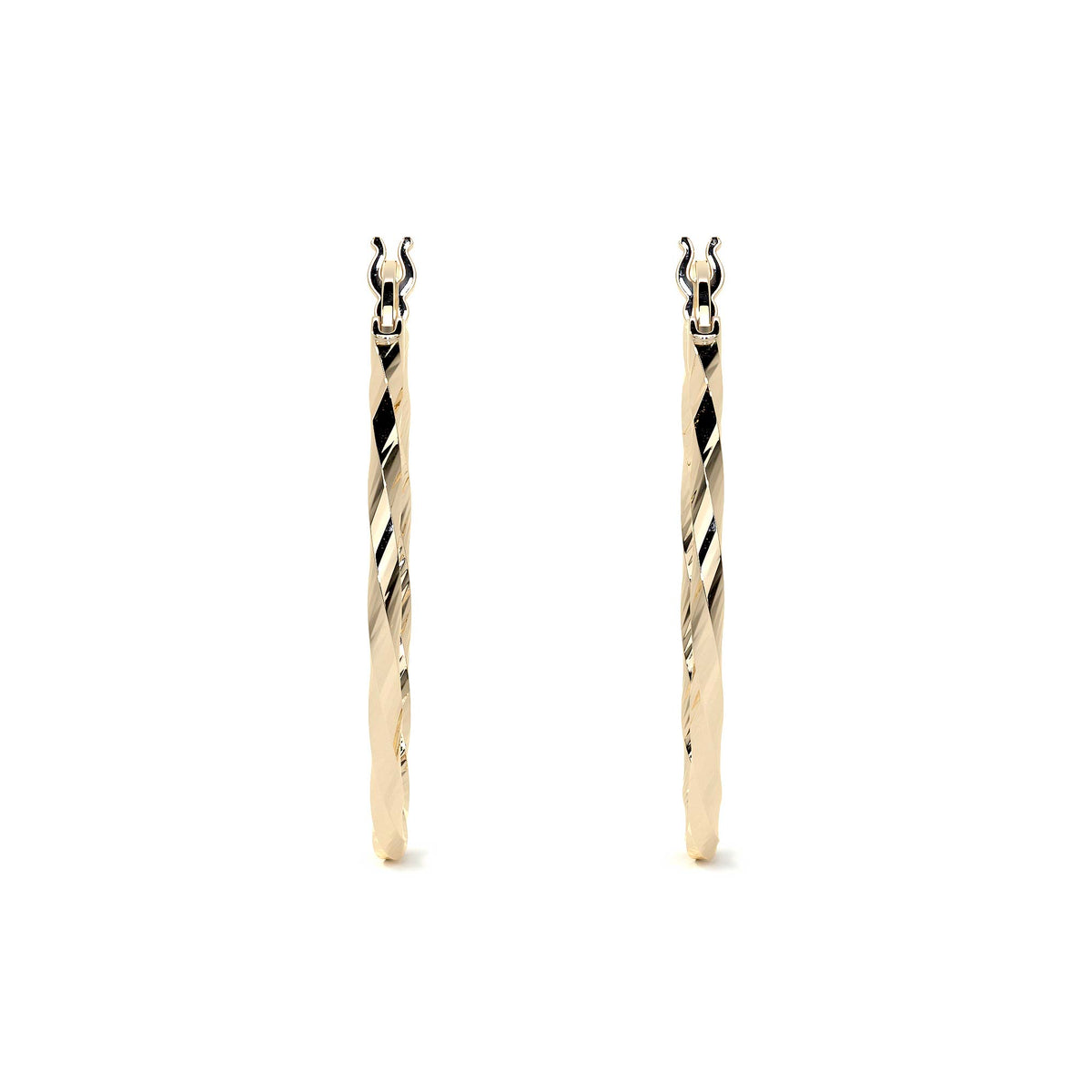 Arete Arracada De Oro De 10k Diamantada Estilo Torsal