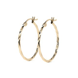 Arete Arracada De Oro De 14k Diamantada Estilo Torsal