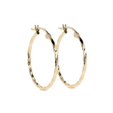 Arete Arracada De Oro De 14k Diamantada Estilo Torsal