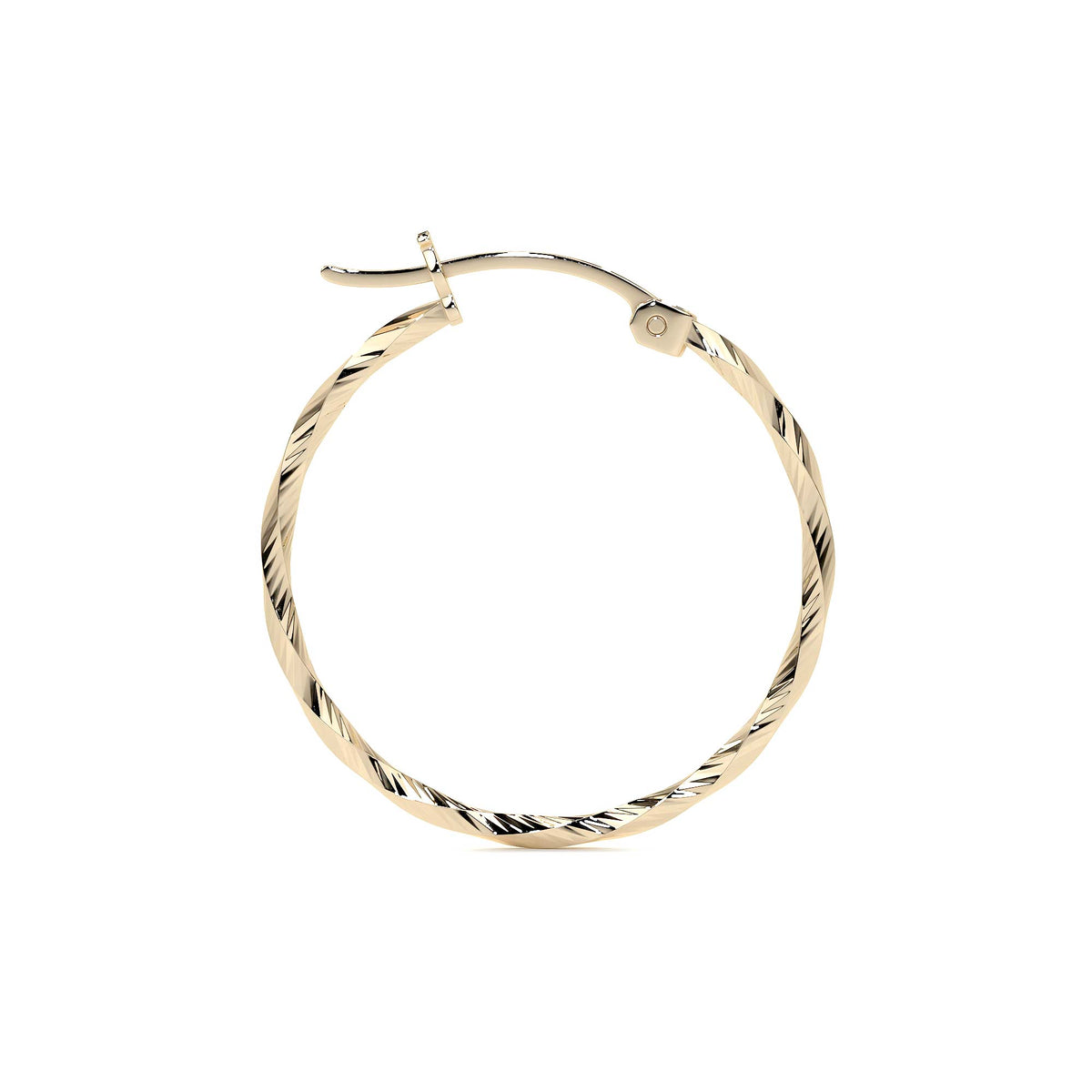 Arete Arracada De Oro De 14k Diamantada Estilo Torsal