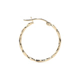 Arete Arracada De Oro De 14k Diamantada Estilo Torsal