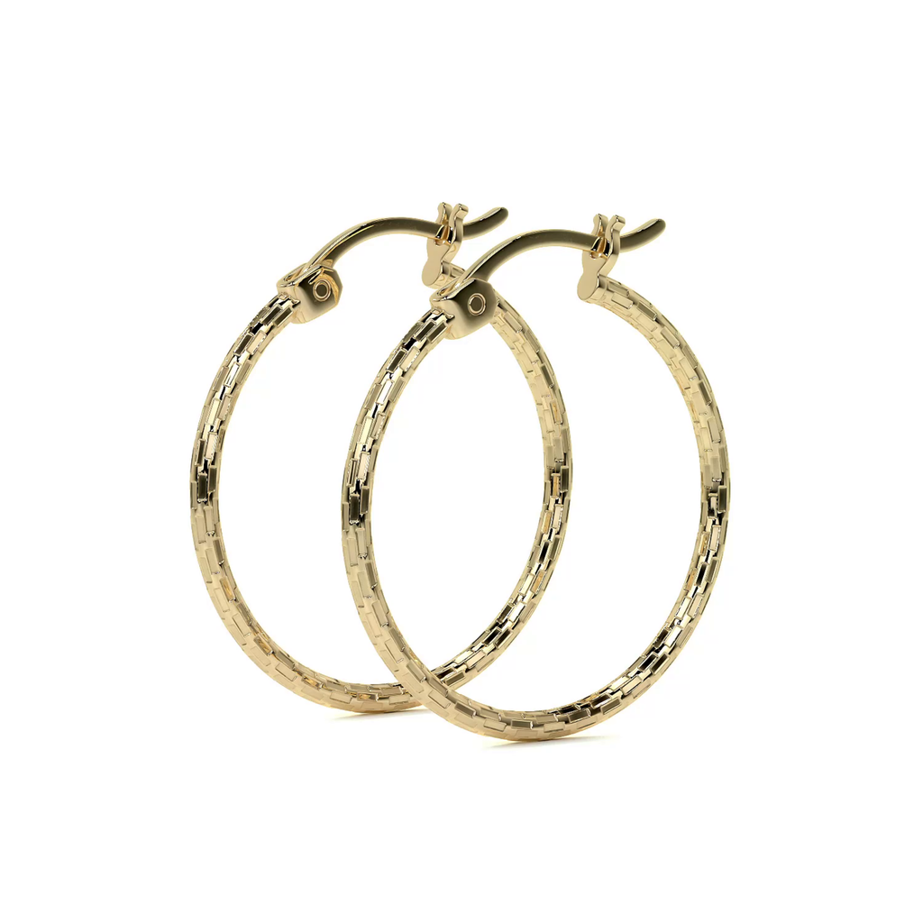Arete Arracada Diamantada De Oro 14k Estilo Dominó