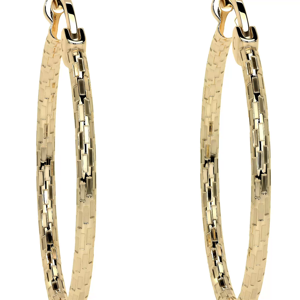 Arete Arracada Diamantada De Oro 14k Estilo Dominó