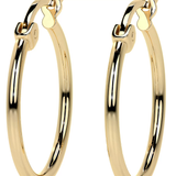 Arete Arracada Lisa Para Mujer De Oro Puro De 14k