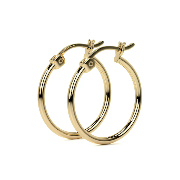 Arete Arracada Lisa Para Mujer De Oro Puro De 14k
