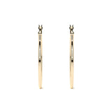 Arete Arracada Lisa Para Mujer De Oro Puro De 14k