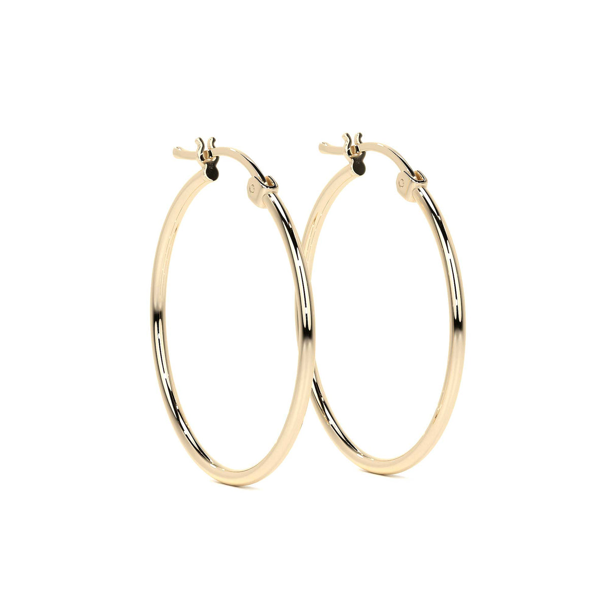 Arete Arracada Lisa Para Mujer De Oro Puro De 14k