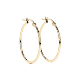 Arete Arracada Lisa Para Mujer De Oro Puro De 14k