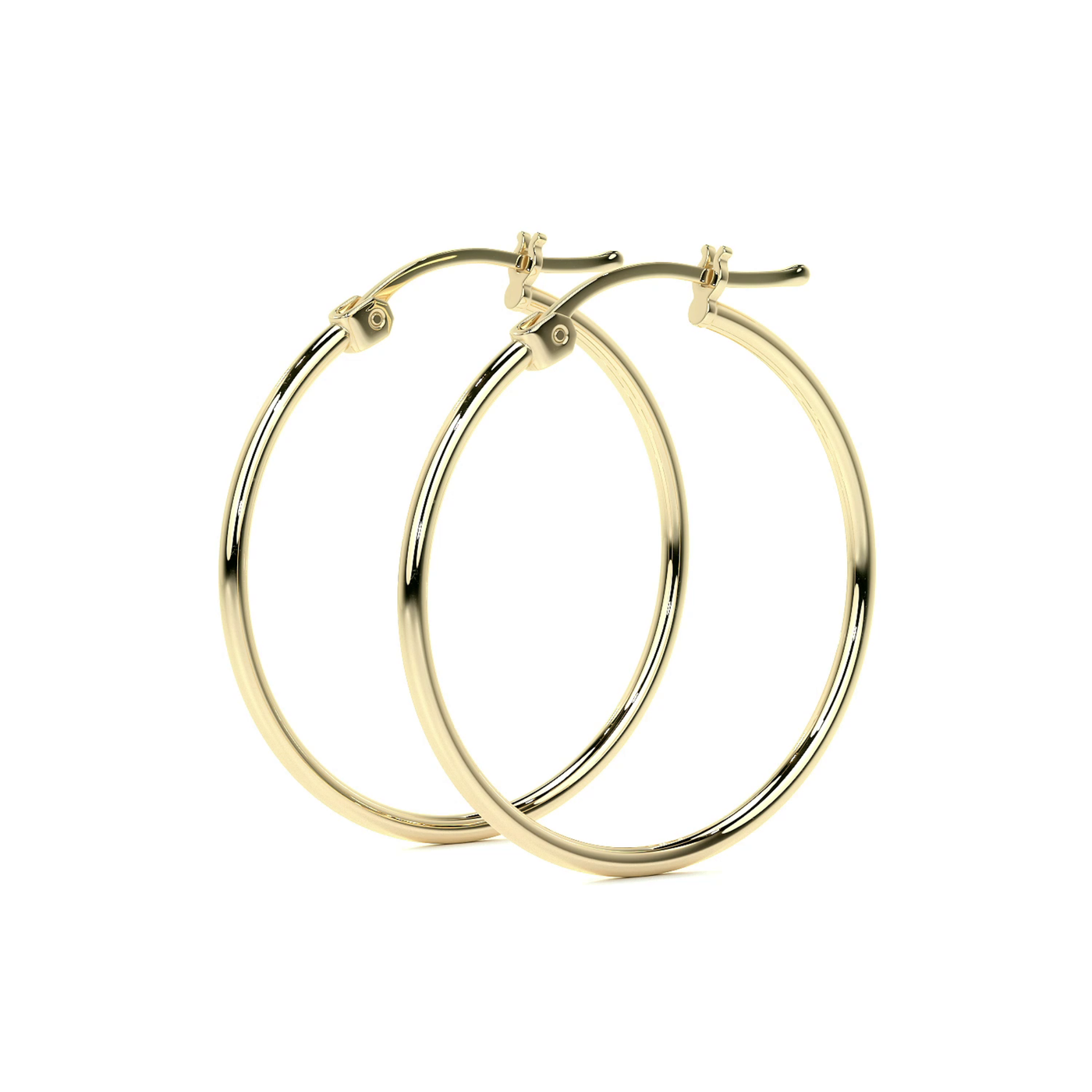 Arete Arracada Lisa Para Mujer De Oro Puro De 14k