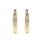 Arracada Bangle De Oro 10k Diamantado Diagonal