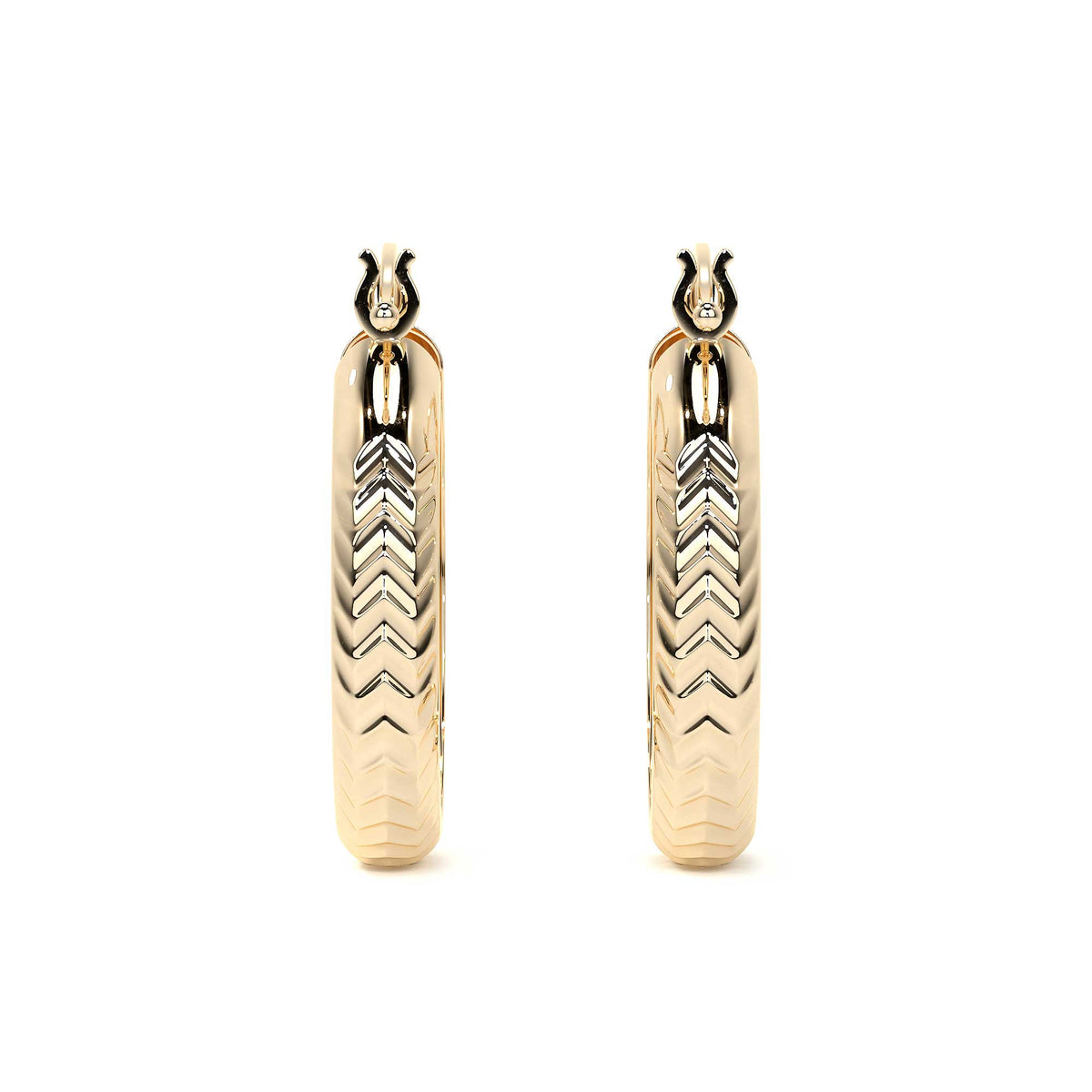 Arracada Bangle De Oro 10k Diamantado Diagonal