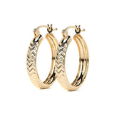 Arracada Bangle De Oro 10k Diamantado Diagonal