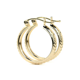 Arracada Bangle De Oro 10k Diamantado Diagonal