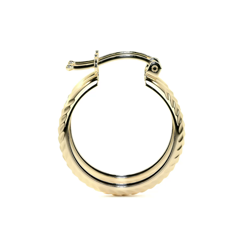Arracada Bangle De Oro 10k Diamantado Diagonal