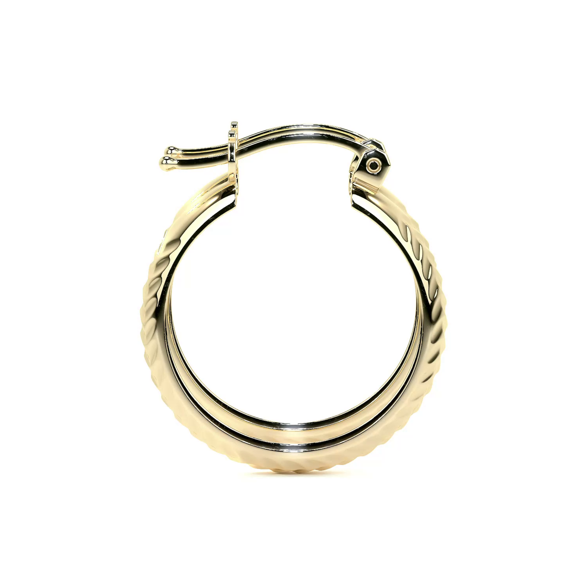 Arracada Bangle De Oro 10k Diamantado Diagonal