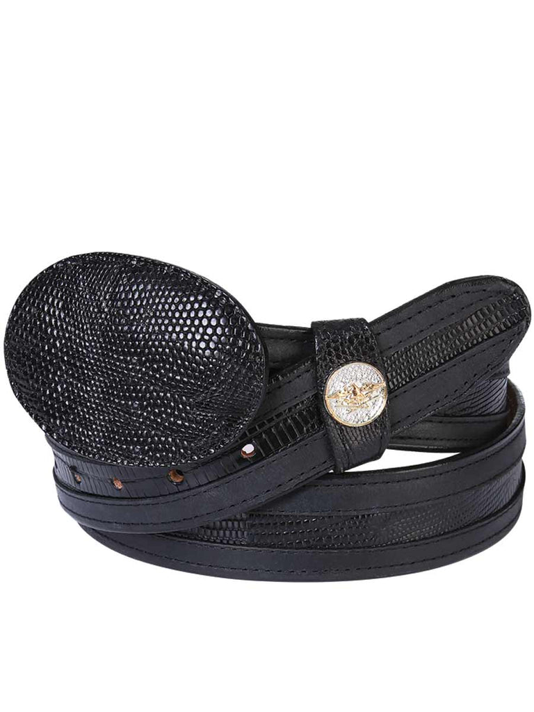 CINTO VAQUERO EXOTICO/A EL GENERAL ELDN PIEL LIZARD/DENVER Black en Piel Exótica Color Negro 21246