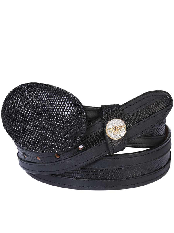 CINTO VAQUERO EXOTICO/A EL GENERAL ELDN PIEL LIZARD/DENVER Black en Piel Exótica Color Negro 21246