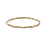 Pulsera de Oro 10K Estilo Torsal Italiano | Brazalete Elegante de 3.8mm