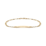 Pulsera Esclava de Oro 10K Estilo Fígaro 3x1 con Placa | Joyería Italiana