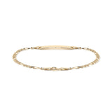 Pulsera Esclava de Oro 10K Estilo Fígaro 3x1 con Placa | Joyería Italiana